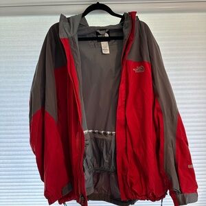 The North Face Red and Gray Performance Jacket with Hood